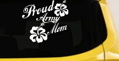 Proud Army Mom Hibiscus Decal for Car Truck Window Military Sticker