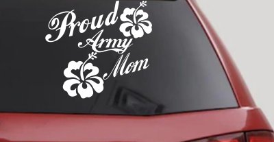 Proud Army Mom Hibiscus Decal for Car Truck Window Military Sticker