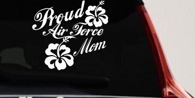 Proud Air Force Mom Hibiscus Decal Car Truck Window Vinyl Sticker Military Gift