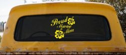 Proud Marine Mom Hibiscus Flowers Military Car or Truck Window Decal Sticker (Yellow)