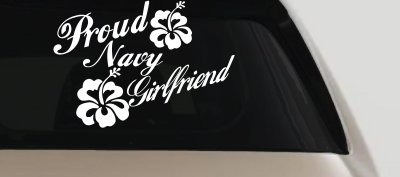 Proud Navy Girlfriend Hibiscus Decal for Car Truck Windows