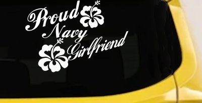 Proud Navy Girlfriend Hibiscus Decal for Car Truck Windows