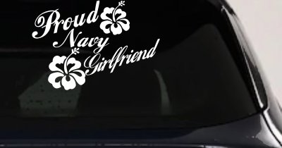 Proud Navy Girlfriend Hibiscus Decal for Car Truck Windows
