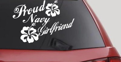 Proud Navy Girlfriend Hibiscus Decal for Car Truck Windows