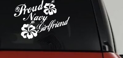 Proud Navy Girlfriend Hibiscus Decal for Car Truck Windows