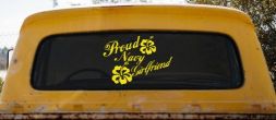 Proud Navy Girlfriend Hibiscus Flowers Military Car or Truck Window Decal Sticker (Yellow)