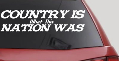 Country Nation Car Truck Window Vinyl Decal Sticker