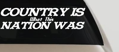 Country Nation Car Truck Window Vinyl Decal Sticker