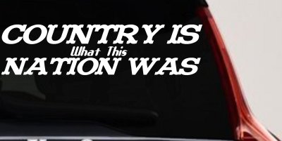 Country Nation Car Truck Window Vinyl Decal Sticker