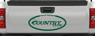 Proud Member Country Club Car or Truck Window Decal Sticker (Dark Green)