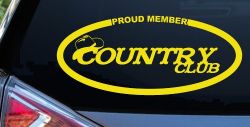 Proud Member Country Club Car or Truck Window Decal Sticker (Yellow)