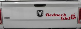Redneck Girl Hibiscus Flower Country Car Truck Window Vinyl Decal Sticker (Burgundy)