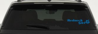 Redneck Girl Hibiscus Flower Country Car or Truck Window Decal Sticker (Sky Blue)