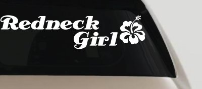Redneck Girl Hibiscus Flower Country Car Truck Window Vinyl Decal Sticker