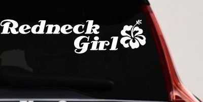 Redneck Girl Hibiscus Flower Country Car Truck Window Vinyl Decal Sticker