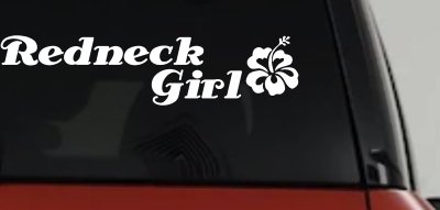 Redneck Girl Hibiscus Flower Country Car Truck Window Vinyl Decal Sticker