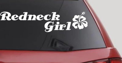 Redneck Girl Hibiscus Flower Country Car Truck Window Vinyl Decal Sticker