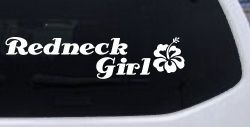 Redneck Girl Hibiscus Flower Country Car or Truck Window Decal Sticker