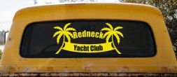 Redneck Yacht Club Country Car or Truck Window Decal Sticker (Yellow)