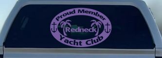 Proud Member Redneck Yacht Club Country Car or Truck Window Decal Sticker (Purple)