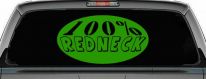 100 Percent Redneck Country Car or Truck Window Decal Sticker (Lime)