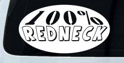 100 Percent Redneck Country Car or Truck Window Decal Sticker