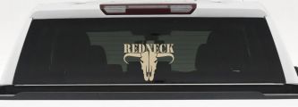 Redneck Longhorn Skull Country Car or Truck Window Decal Sticker (Desert Sand)
