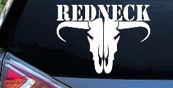 Redneck Longhorn Skull Country Car or Truck Window Decal Sticker