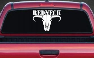 Redneck Longhorn Skull Country Car or Truck Window Decal Sticker