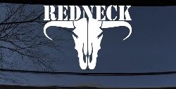 Redneck Longhorn Skull Country Car or Truck Window Decal Sticker