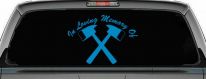 In Memory Of Fireman Car or Truck Window Decal Sticker (Blue)