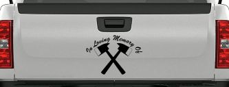 In Memory Of Fireman Car or Truck Window Decal Sticker (Matte Black)