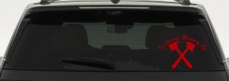 In Memory Of Fireman Car or Truck Vinyl Window Decal Sticker (Red)