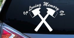 In Memory Of Fireman Car or Truck Window Decal Sticker