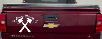 In Memory Of Fireman Car or Truck Vinyl Window Decal Sticker (White)