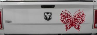 Swirl Butterfly Butterflies Car or Truck Window Decal Sticker (Burgundy)