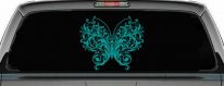 Swirl Butterfly Butterflies Car or Truck Window Decal Sticker (Turquoise)