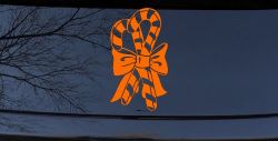 Christmas Candy Canes Car or Truck Window Decal Sticker (Orange)