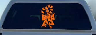 Christmas Candy Canes Decal Car Truck Window Vinyl Sticker Fun Festive (Orange)