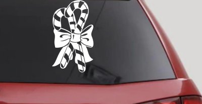 Christmas Candy Canes Decal Car Truck Window Vinyl Sticker Fun Festive