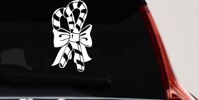 Christmas Candy Canes Decal Car Truck Window Vinyl Sticker Fun Festive