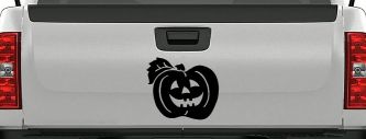 Jack O Lantern Halloween Car or Truck Window Decal Sticker (Black)