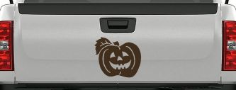 Jack O Lantern Car Decal Halloween Truck Window Vinyl Sticker (Brown)