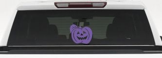 Jack O Lantern Halloween Car or Truck Window Decal Sticker (Purple)