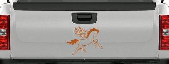 Pegasus Horse Car or Truck Window Decal Sticker (Nut Brown)