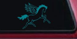 Pegasus Horse Car or Truck Window Decal Sticker (Turquoise Blue)