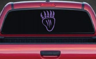 Tribal Native American Indian Bear Claw Western Car or Truck Window Decal Sticker (Purple)