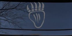 Tribal Native American Indian Bear Claw Western Car or Truck Window Decal Sticker (Silver)