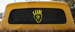 Tribal Native American Indian Bear Claw Western Car or Truck Window Decal Sticker (Yellow)