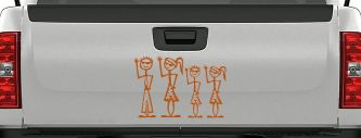 Cool Waving 2 Kids Stick Family Car or Truck Window Decal Sticker (Nut Brown)